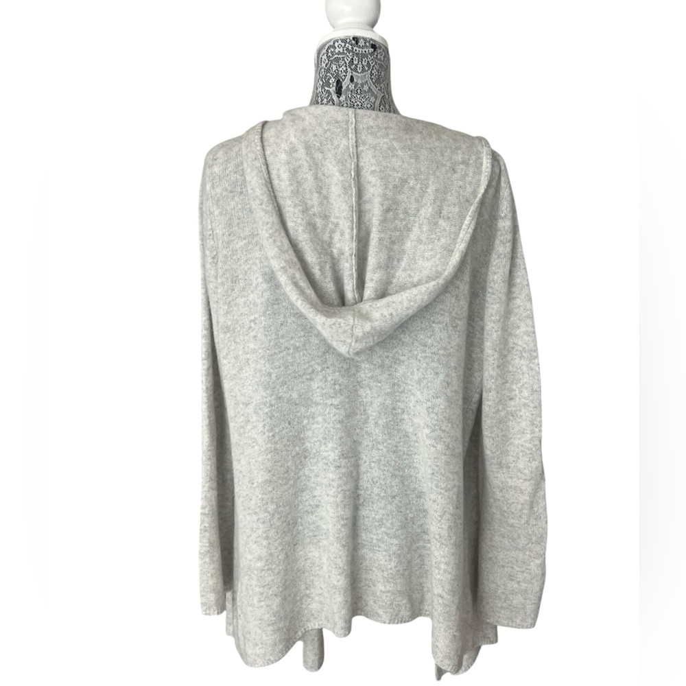 Minnie Rose 100% Cashmere Hooded Cardigan Gray Medium - Picture 4 of 6